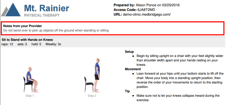 How to Add Notes to Home Exercise Programs – MedBridge Help Center