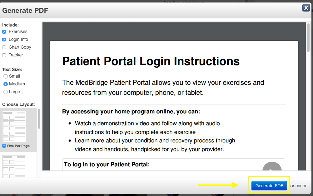 How to Print Patient Portal Login Instructions – MedBridge Help Center